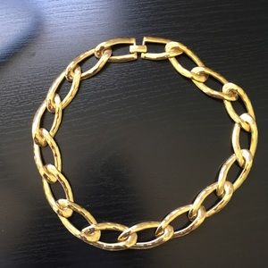 Simple Gold Chain Link Statement Necklace